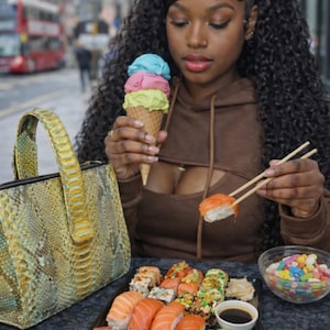 Handtas Python-slangenleer: schoudertas van echt leer