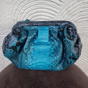 Handgefertigte Echt Python Schlangenleder Wolkentasche - Elegante Lederhandtasche & Clutch für Damen