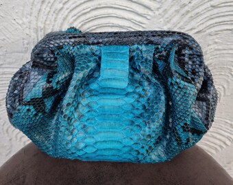 Python Snakeskin Cloud Bag – Elegant Leather Handbag & Clutch for Women