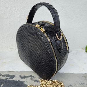 Schwarze Tasche, schwarze Geldbörse, schwarze Handtasche, Python Tasche, Schlangenleder Geldbörse, Python Geldbörse, Python Handtasche, Geschenk für sie, Verkauf, schwarze Ledertasche, Tasche