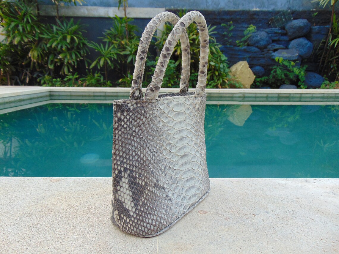 Genuine python snakeskin handbag purse real snake skin bag Etsy