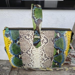 Handgefertigte echte Python Schlangenleder Einkaufstasche Handtasche echte Schlangenhaut Tasche echt Leder Schlangenleder Geldbörse Kreuz Schulter Schlangenleder Geldbörse