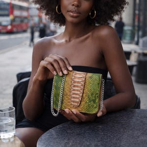 Snakeskin Crossbody Bag: Handmade Leather Purse