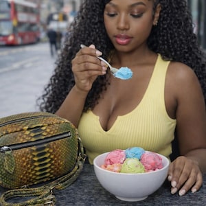 snakeskin handbag  real leather cross shoulder woman purse bag