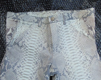 Snakeskin Leather Pants - Etsy