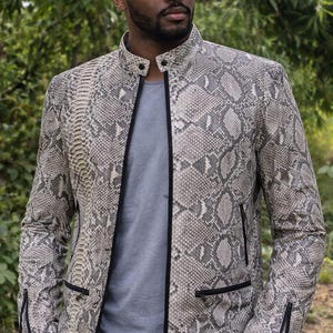 Handmade Men’s Jacket – snakeskin Custom Made, First Class