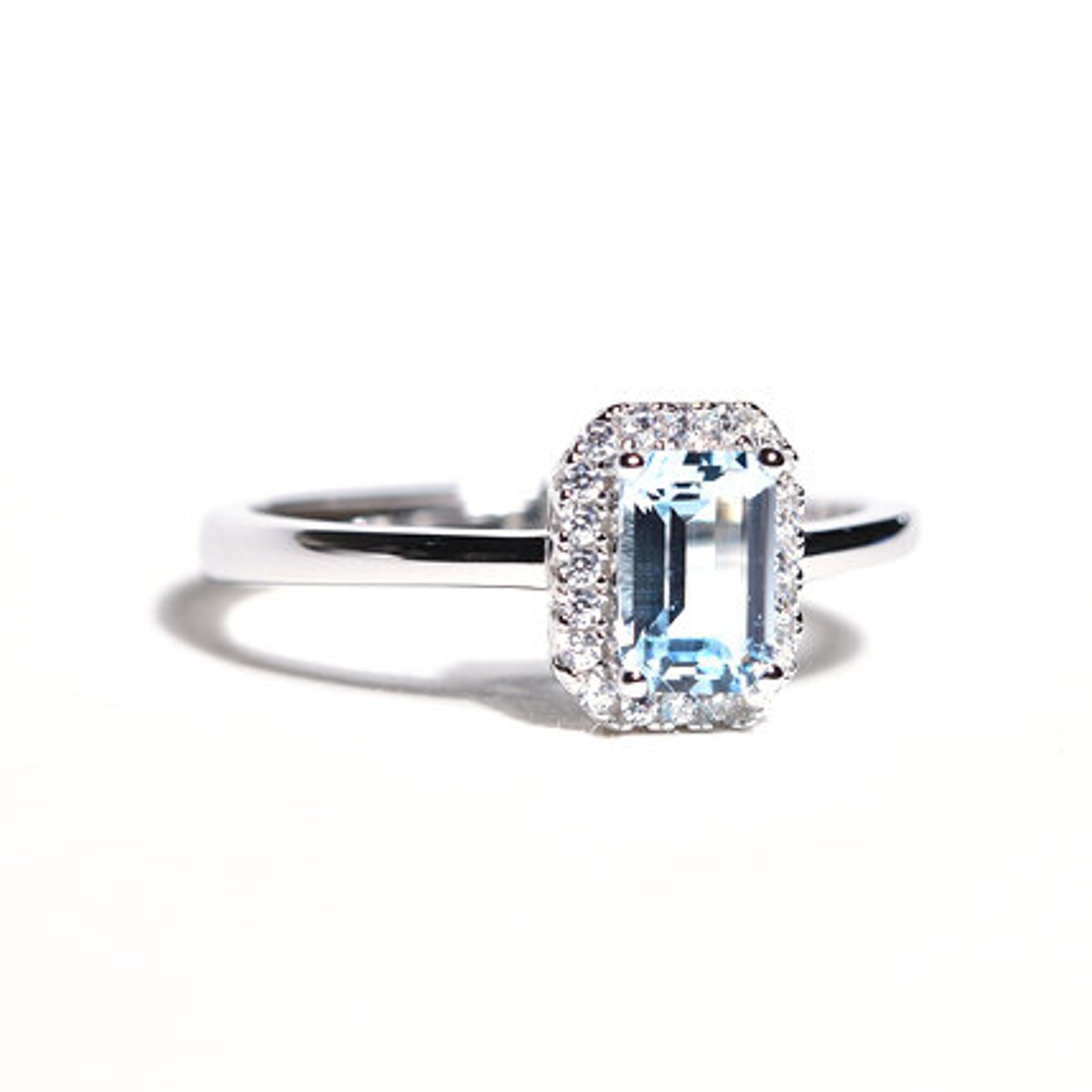 Classic Blue Topaz Solitaire Engagement Ring 925 Silver Blue - Etsy UK