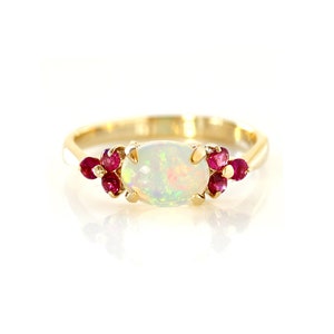 1.00 Carat Ethiopian Opal Cabochon Rhodolite Daily Worn Anniversary Gifted Ring 925 Silver Opal Wedding Promise Classic Cluster Gifted Ring.