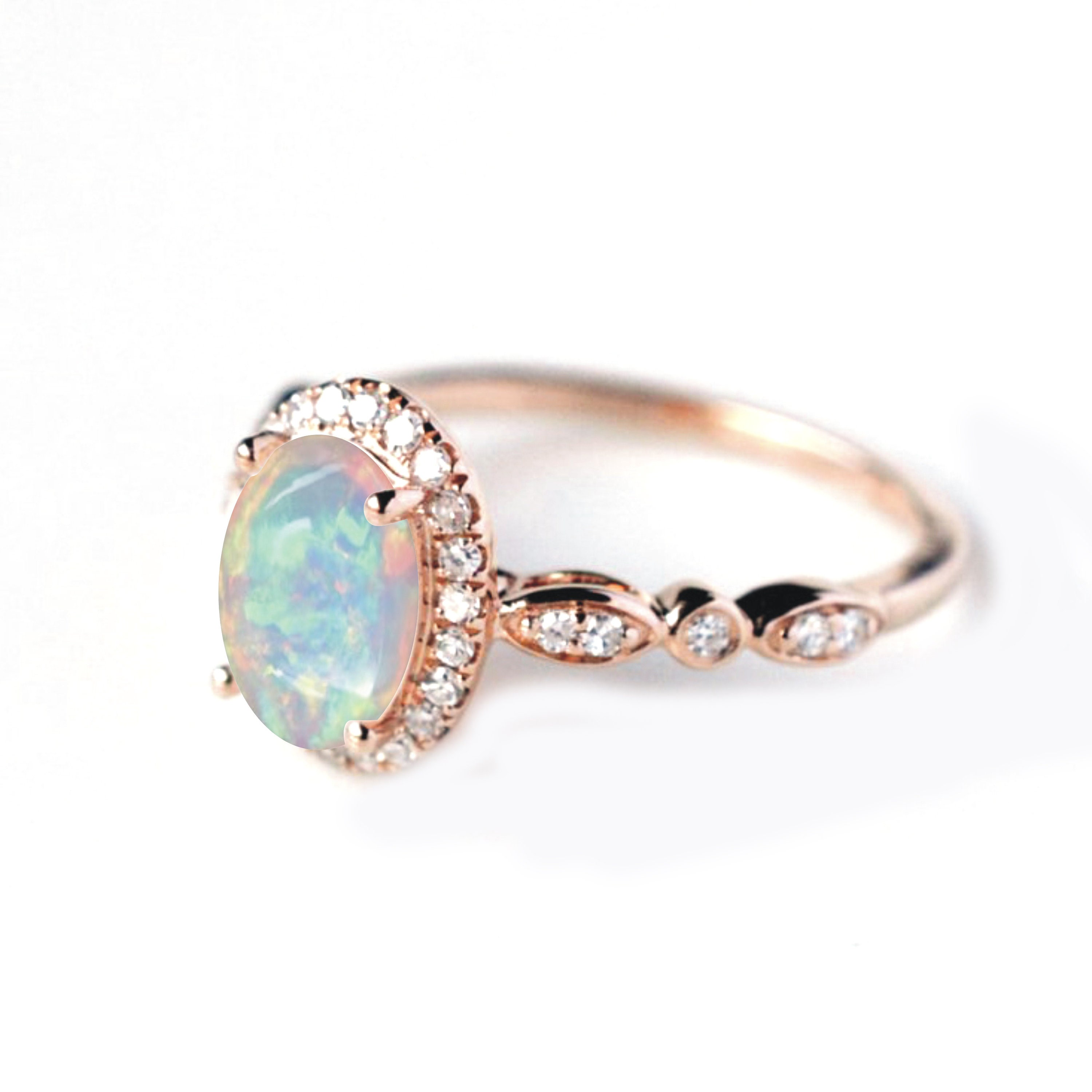 Natural Opal Engagement Ring Ethiopian Opal Bridal Wedding - Etsy