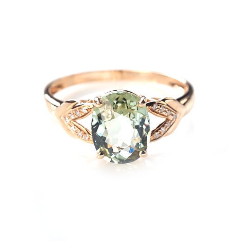 2.50Ct Green Amethyst Cocktail Anniversary Ring 14K Gold Mother's Gifted Daily Worn Ring Women Dainty Green Stone Wedding Ceremony 14K Ring.