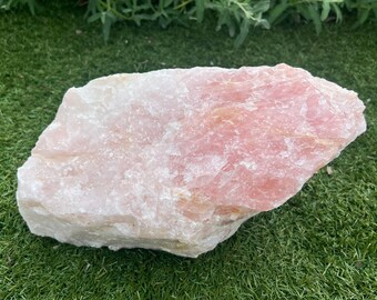 pink minerals home decor stones free shipping reiki GIGANTIC 7.6 lb RAW Rose Quartz Crystal geode rocks rough natural chunks