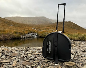 Estuche rígido de viaje Crystal Tones® para cuencos tibetanos de cristal — Estuche con ruedas de 12" o 14", apto para viajar en avión, envío gratuito.