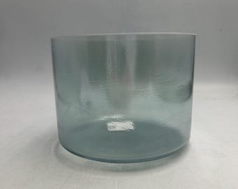 Cuenco tibetano de cristal de 8" G-10 con forma de corazón verde, aura dorada, Crystal Tones® Alchemy, cuenco sonoro, envío gratuito
