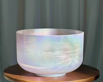 10" C+5 Dead Sea Salt, Violet Flame Aura Gold Crystal Tones® Alchemy Crystal Singing Bowl, Sound Bowl, Free Shipping