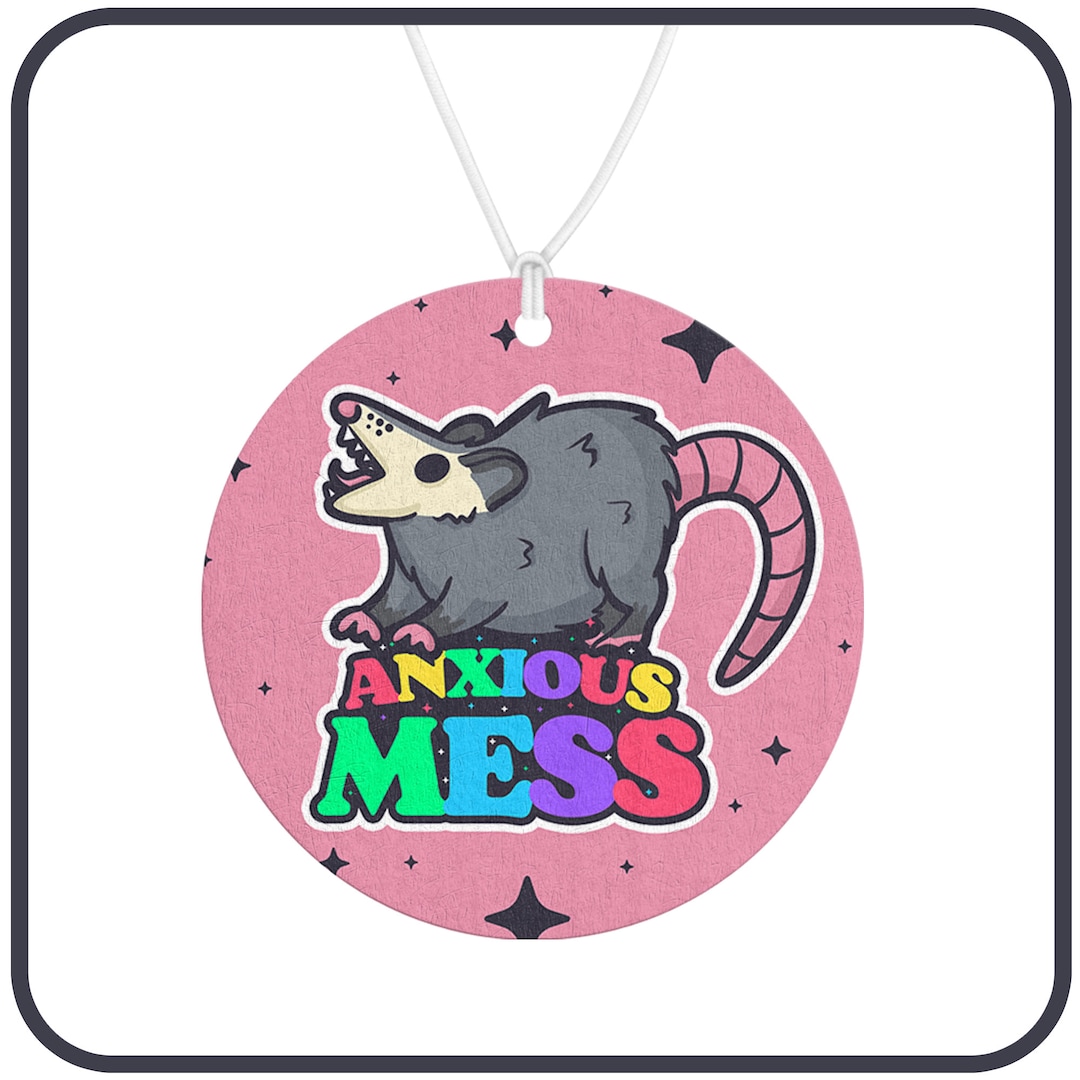 Anxious Mess Possum Air Freshener Cute and Kawaii Air Freshener, Custom
