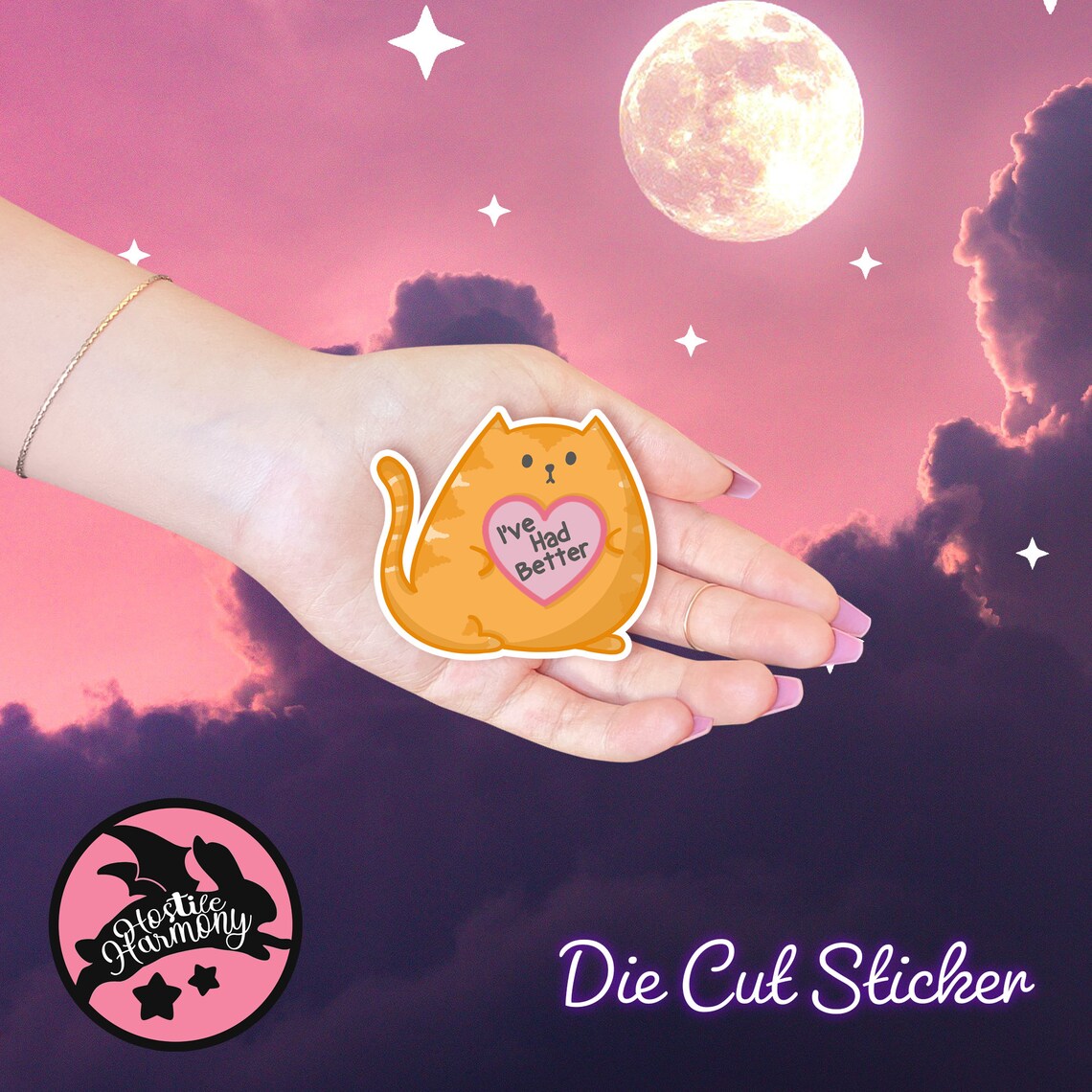 I've Had Better Kitty Die Cut Sticker Kitty Sticker Etsy