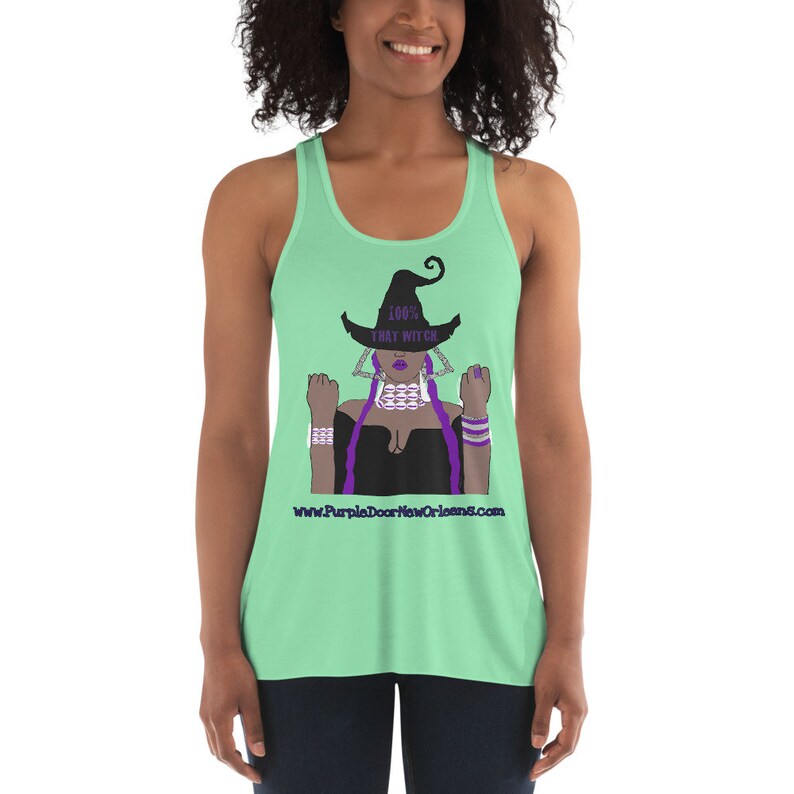 100% That Witch Safe For Work Version Flowy Racerback Tank image 5