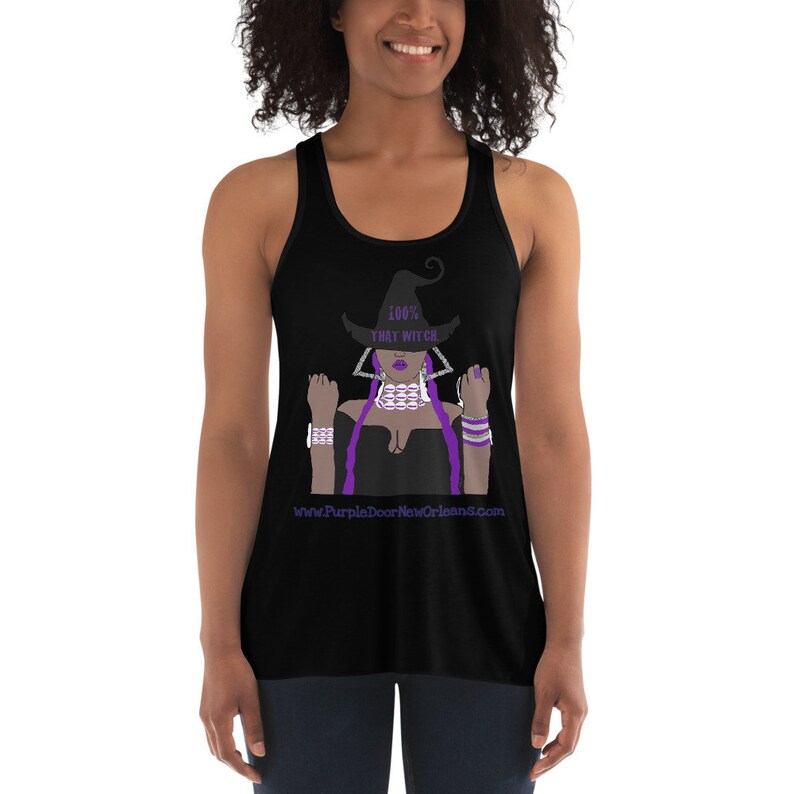 100% That Witch Safe For Work Version Flowy Racerback Tank image 3