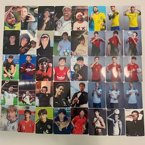 Fotokaarten van voetballers (João Felix, Neymar, Jude Bellingham, Gavi, Pedri, Cho Gue Sung, Pulisic, Ochoa, Griezmann, Mbappe & MEER)