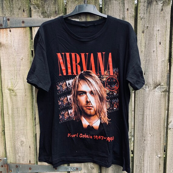 Rare Y2K Nirvana Bootleg Print T-shirt, Size L