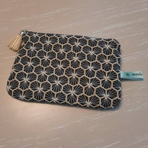 porte monnaie, pochette rangement carte, pochette zippée en coton imprimé, accessoires sac à main, idée cadeau femme