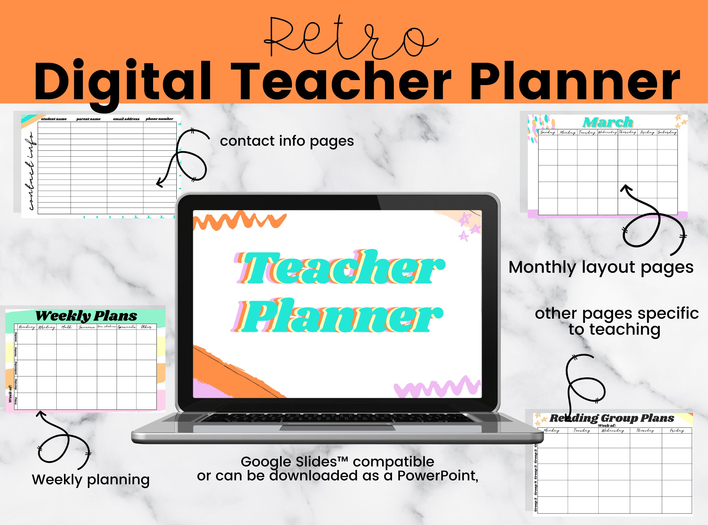Digital Teacher Planner Google Slides Teacher Google Slides Etsy UK