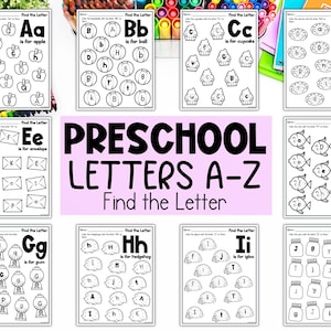Reconocimiento de letras mayúsculas y minúsculas del alfabeto / Hojas de trabajo imprimibles para preescolar / Hojas de actividades para preescolar / Hojas de trabajo para preescolar