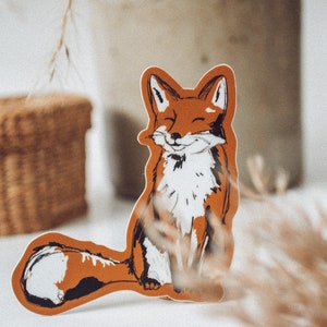 Woodland Fox Sticker, Smiling Fox Sticker, Fox Illustration, Wildlife Sticker, Woodland Art, Vinyl Sticker Decal, Animal Lover Art, Fox Love