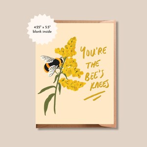 You’re the Bees Knees Grußkarte | Geburtstagskarte, Bumblebee Art, Jubiläumskarte, netter Spruch, Karte für Oma, Bienenliebhaber