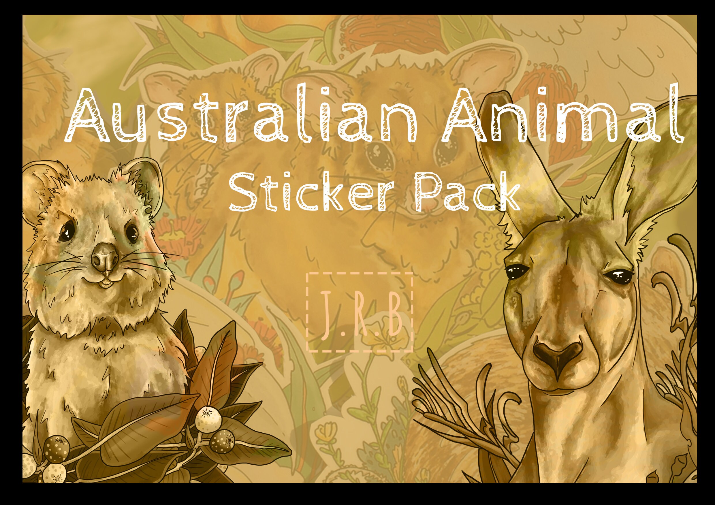 Australian Wildlife Animal Handmade Stickers 6 Pack or - Etsy Australia