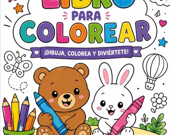 Ausdruckbares Malbuch für Kinder. Enthält niedliche Tierseiten zum Ausmalen. Sofortiger digitaler Download im PDF-Format. Perfekt für lustige Aktivitäten