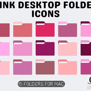 15 Desktop Folder Icons, Pink Barbie Inspired, Neutral Icons, MacBook, iMac, Windows, Business, Study and Personal, pink folder icons mac