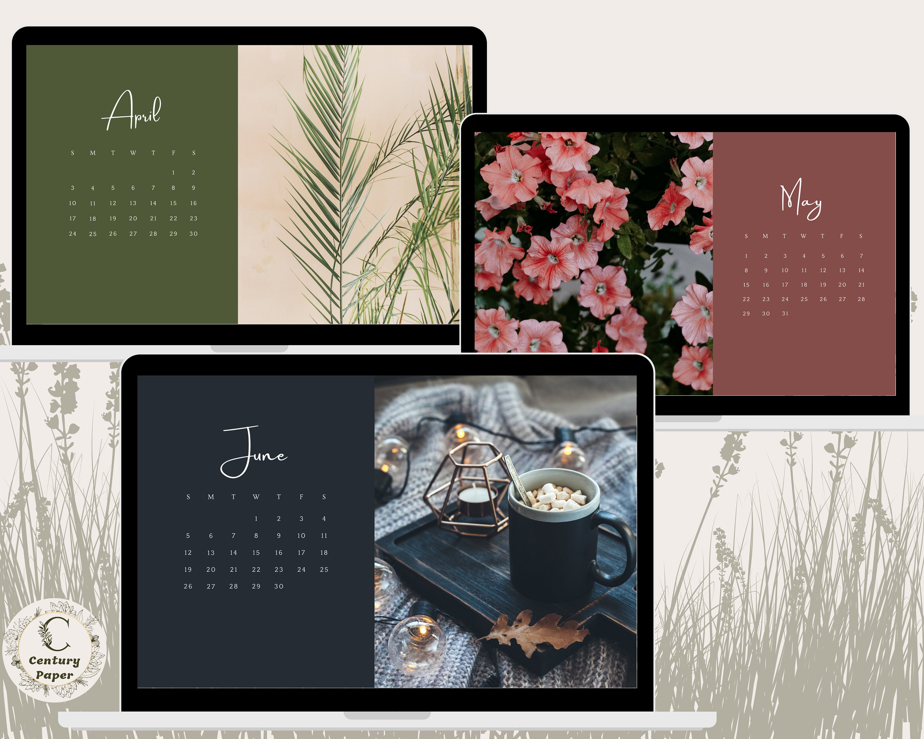 2022 Calendar Desktop Wallpaper Desktop Wallpaper Mac | Etsy