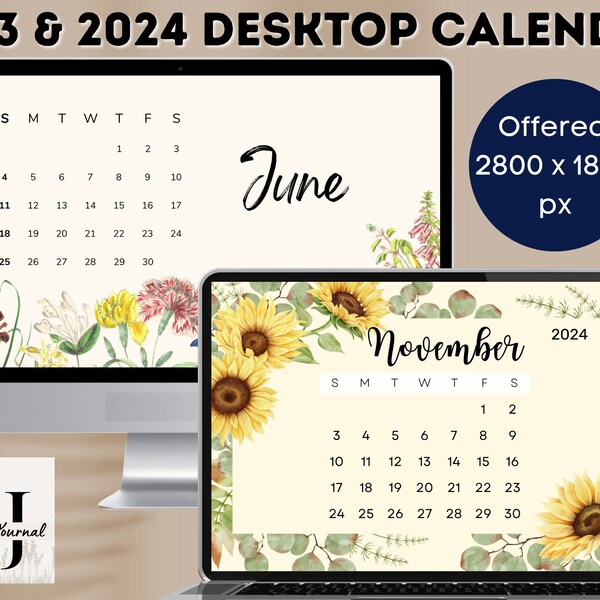 Unlabeled 2023-2024 Desktop wallpaper cal,  Botanicals Calendar Wallpaper, , Digital Download, Wallpaper, PC, Mac, Nature Theme, Background