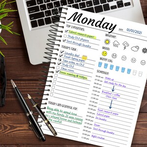 Day Planner - Daily Planner - Weekly Planner Printable - Hourly Planner - Printable Inserts - Weekly Hourly Planner - 2021 Daily planner