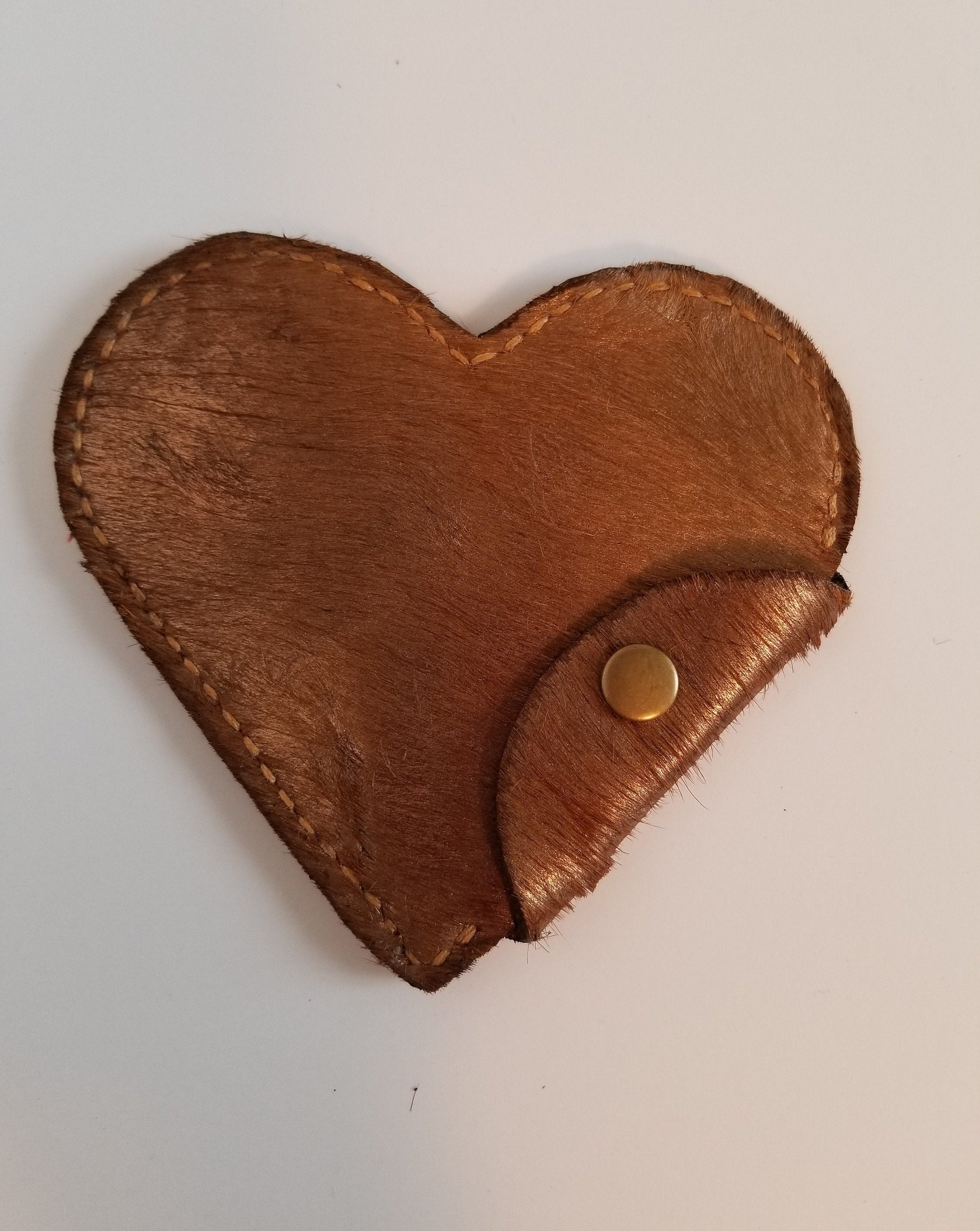 Leather heart coin purse sale