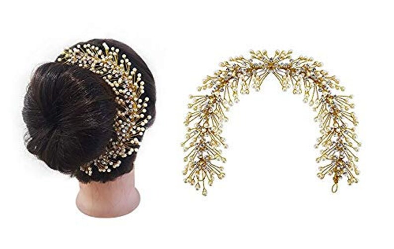 Traditional Indian Hair accessories Golden Gajra Artificial Etsy