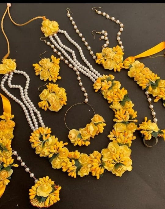 Yellow Artificial Flower Jewelry Bridal Bridesmaid Floral Etsy