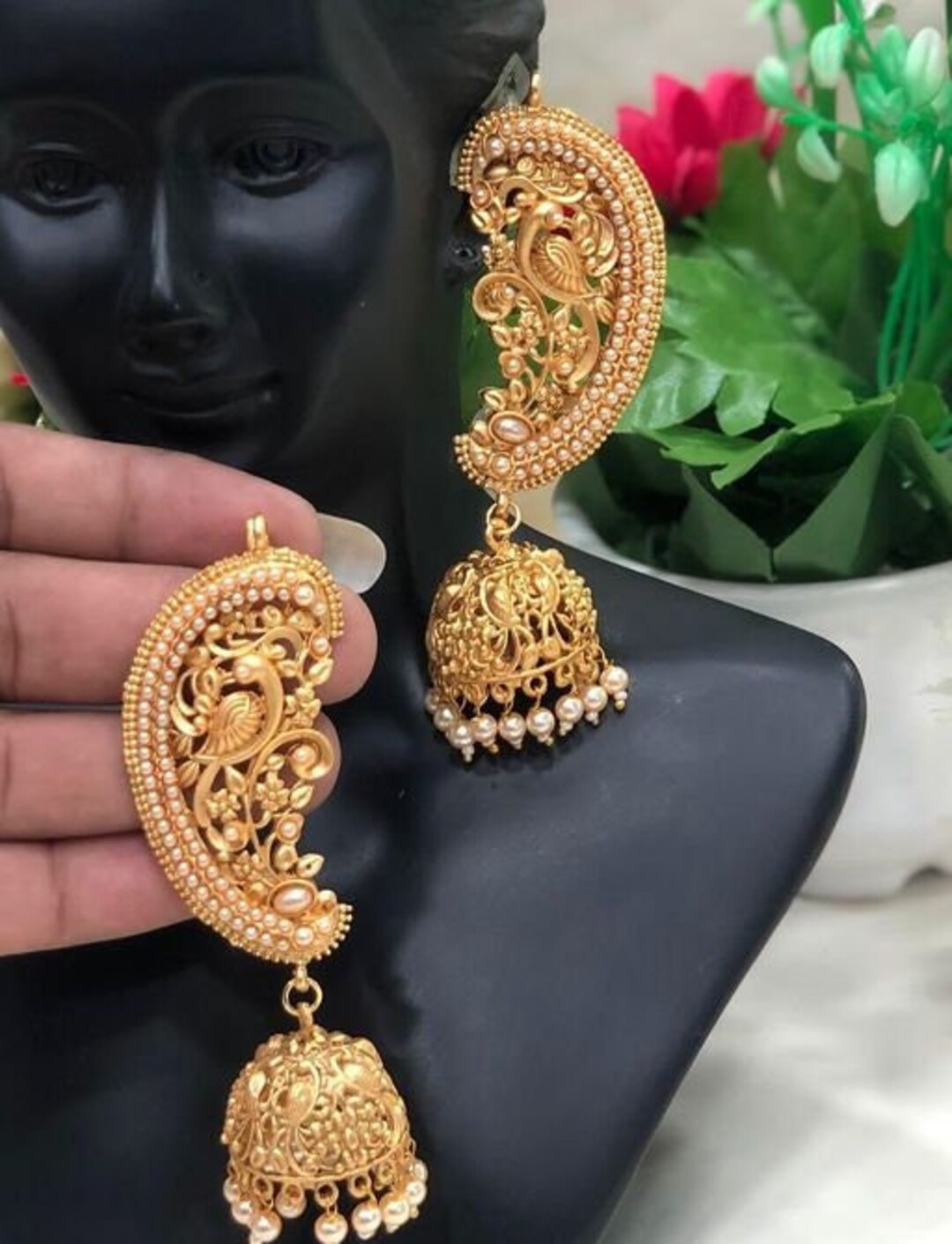 Traditional Temple Chain Jhumki/jhumka for South Indian Women - Etsy