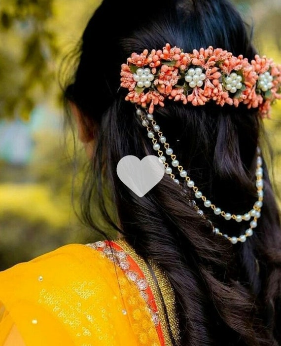 Buy Traditional Hair Accessories Peach Gajra Artificial Flower Online in India - Etsy Buy Traditional Hair Accessories Peach Gajra Artificial Flower Online in India - Etsy