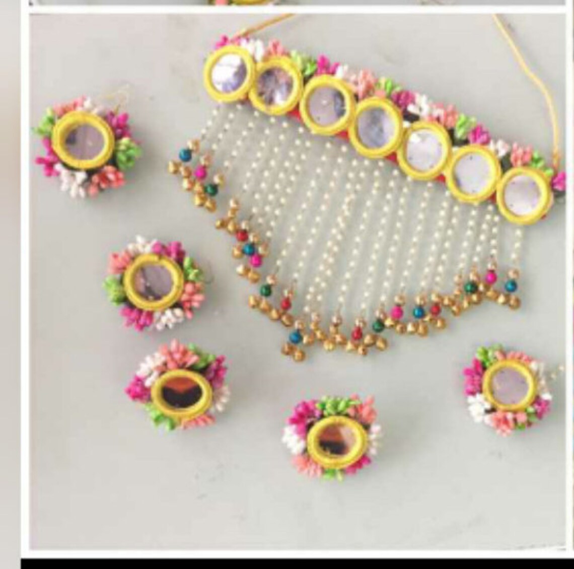 Multicolor Artificial Mirror Flower Jewelry Bridal Bridesmaid Etsy
