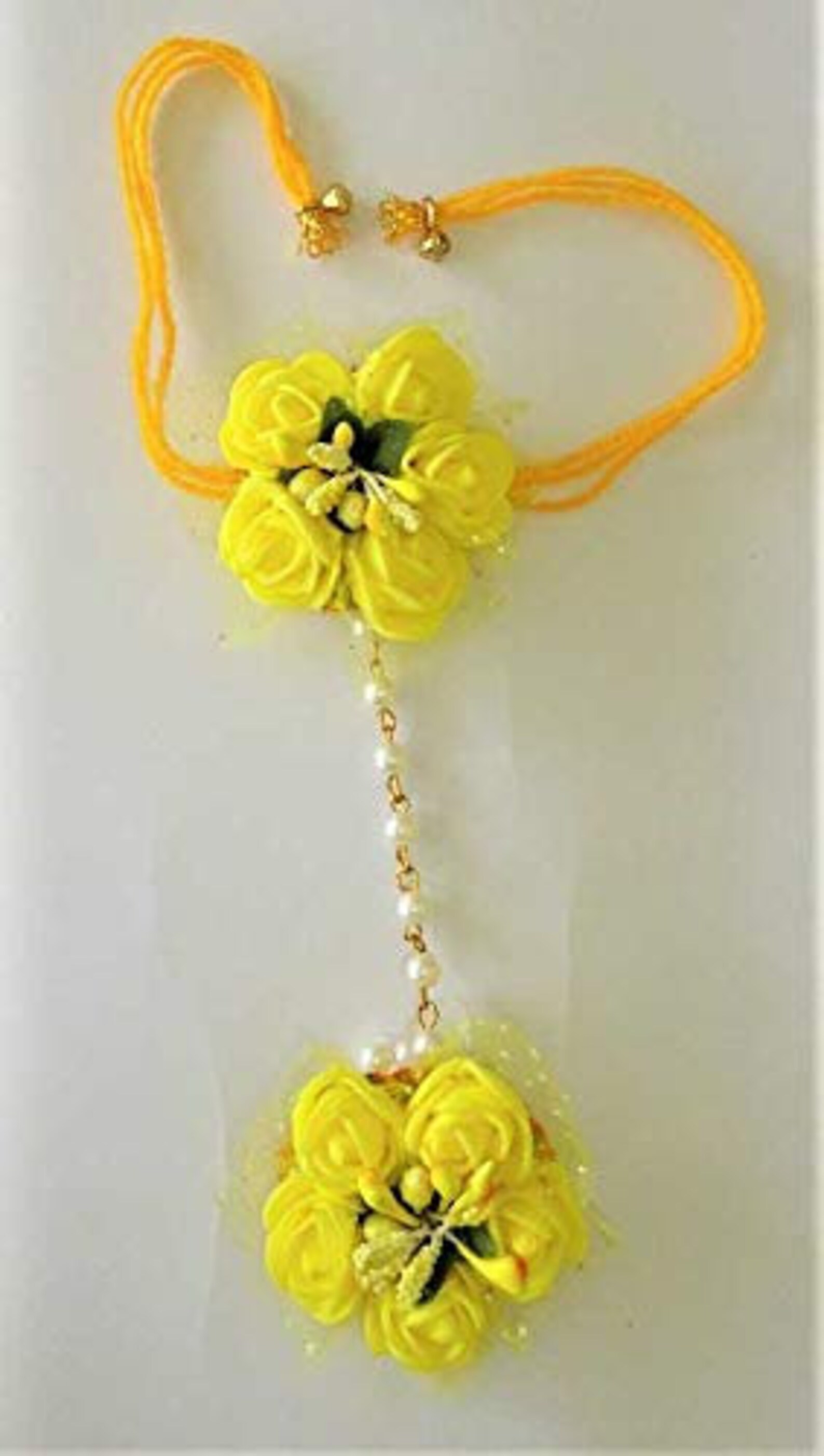Yellow Artificial Flower Jewelry Bridal Bride bridesmaid Etsy