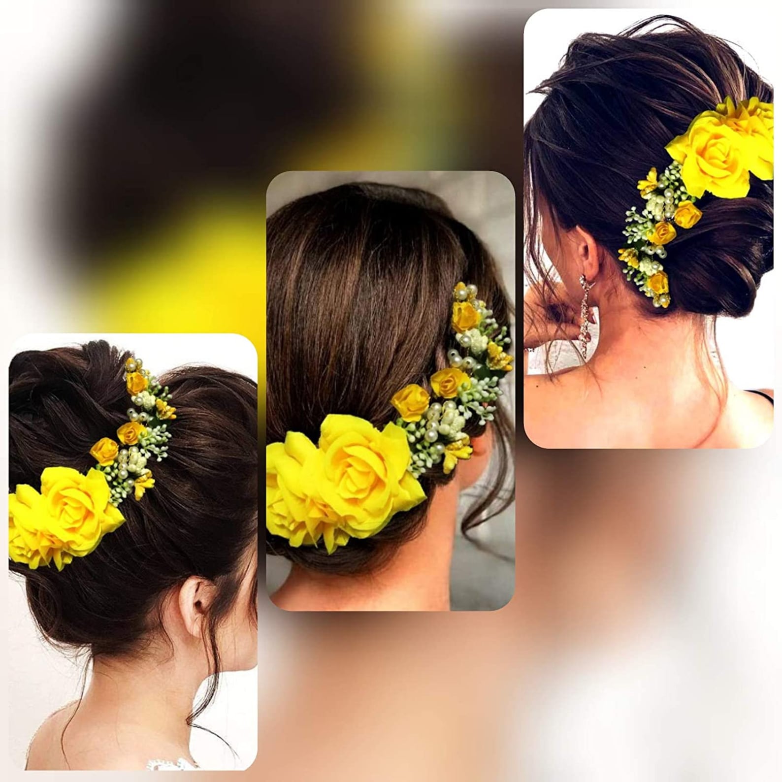 Hair Accessories Yellow Gajra Artificial Flower Jewelry Etsy