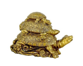 mens gift energy animal sculpture north Turtle feng shui art object bronze carry art talisman anniversary hand sculpture