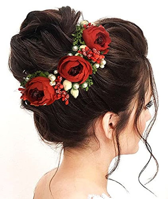 Hermosos de cabello de flores artificiales hechos a - Etsy España