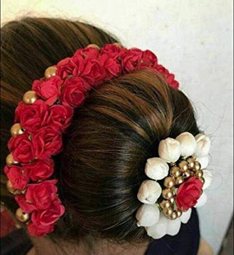 Traditional Indian Hair Accessories Gajra Artificial Flower Etsy