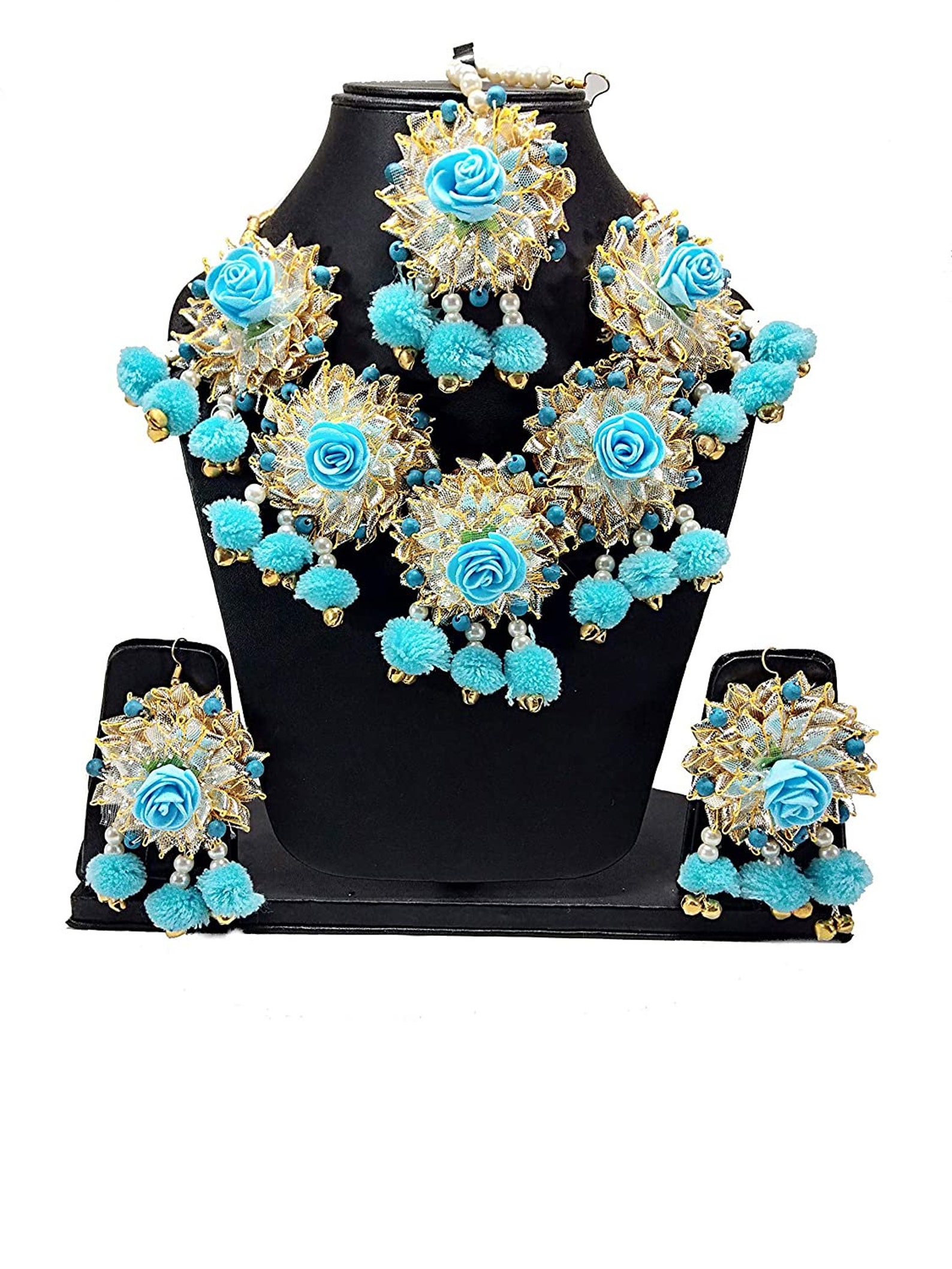 Light Blue Artificial Flower Jewelry Bridal Bride bridesmaid Etsy