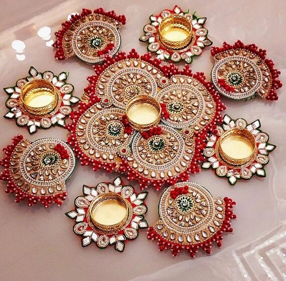 Floral Rangoli Mat Tealight Candle Holders Mat Temple Décor Etsy