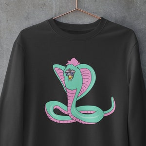 Furby Snek Pastel Goth Crewneck Sweater, Womens Jumper Snake Shirt, Retrowave Cobra Sweatshirt, Funny Mens Hoodie, Mens Festival Tshirt