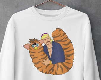 Joe Exotic Long Furby Sweatshirt, Pastel Tiger King Jumper